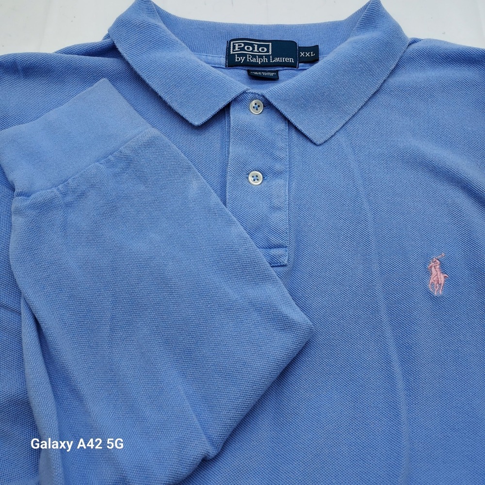 Polo Ralph Lauren Long Sleeve Polo‎ Shirt Blue XXL Embroidered Pony